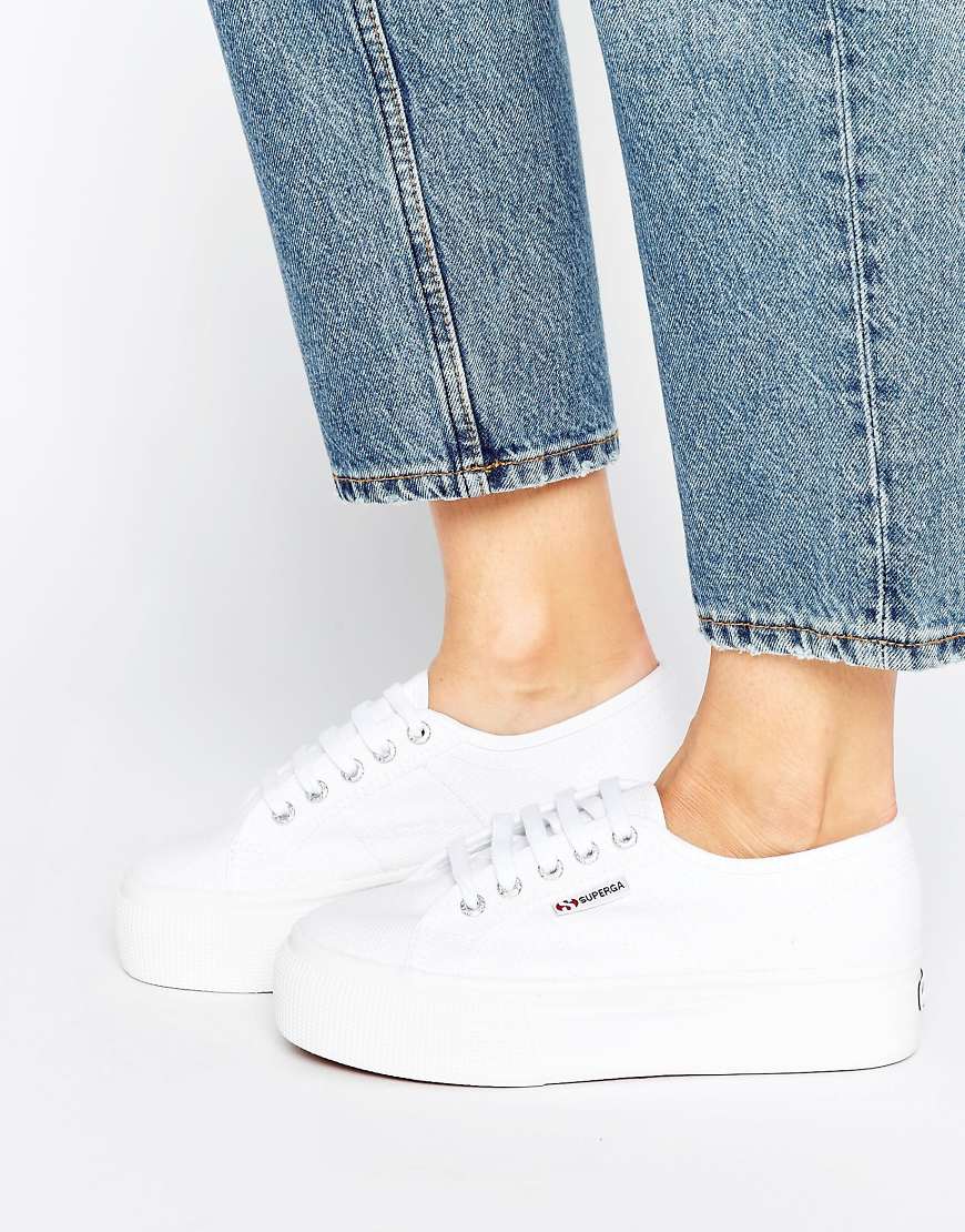Superga - 2790 - Weiße Flatform-Sneaker von Superga