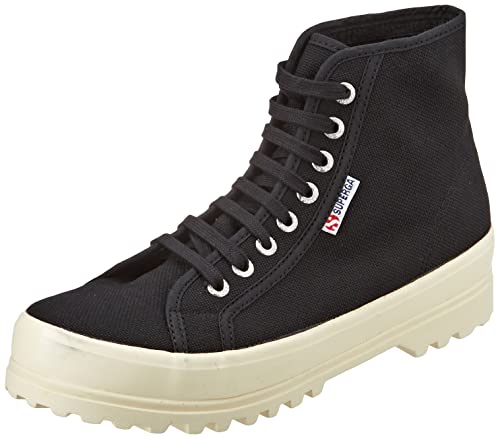 Superga Damen 2341 Alpina Gum Oxford-Schuh, Black Shiny Offwhite, 37 EU von Superga