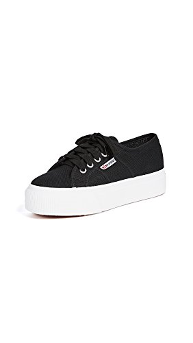 Superga Damen 2790 Plattform Modischer Sneaker, Schwarz/Weiß, 37 EU von Superga