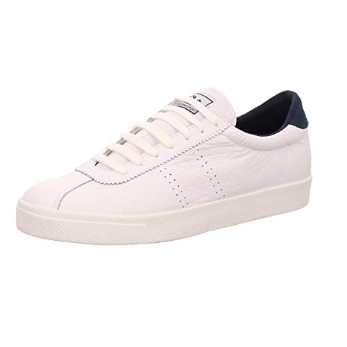 Superga Unisex 2843 Club S Comfort Leather Sneaker, Weiß (White Navy), 38 EU von Superga