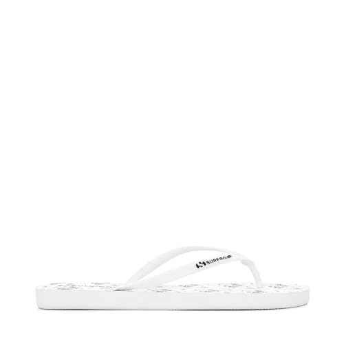 Superga Damen 4121 FANRBRW Dusch-& Badeschuhe, Mehrfarbig (White-Black Hawaii A0i), 37 EU von Superga