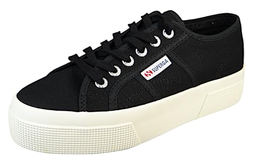 Superga Damen Low Sneaker 2740 Platform Low Top S21384W Schwarz, Groesse:37 EU von Superga