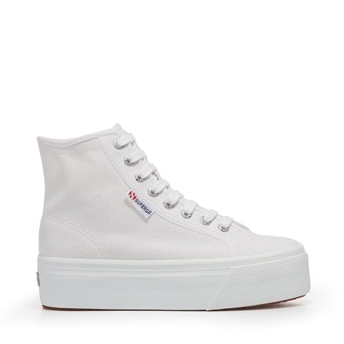 Superga Damen Sneaker high weiß/schwarz/dunkelrot 41 von Superga