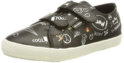 SUPERGA 2750 Kids Straps Krippenschuh, Black Scribbles, 27 EU von Superga