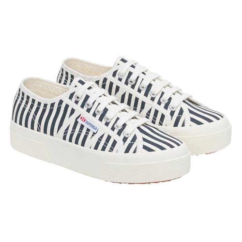 Superga - Sneaker - Damen, Offenes Weiß, Marineblau, 37 EU Superga - Sneaker - Damen, Offenes Weiß, Marineblau, 37 EU von Superga