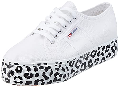 SUPERGA Damen 2790 Print Platform Schnürschuhe, White Leopard, 37 EU von Superga