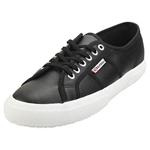 Superga Unisex 2750 Tumbled Leather Gymnastikschuhe, Schwarz (Black 999), 41 EU von Superga