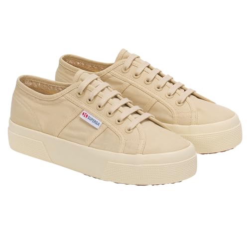 Superga Unisex-Erwachsene 2740 Linen Platform Sneaker, Beige, gebrochenes Weiß, 38 EU von Superga
