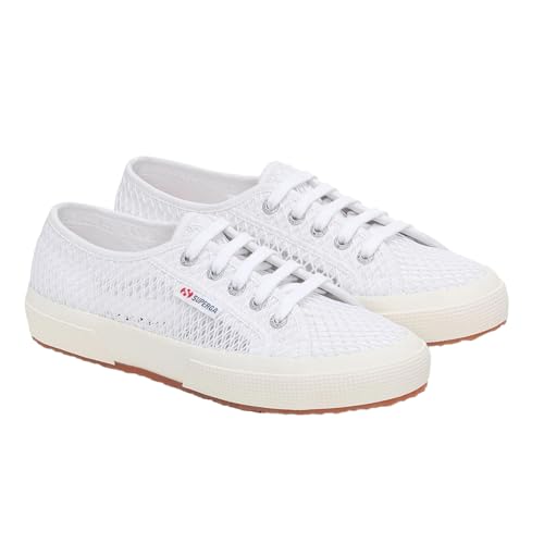 Superga Unisex-Erwachsene 2750 Mesh-Sneaker, Weiss/opulenter Garten, 9.5 Women/8 Men von Superga