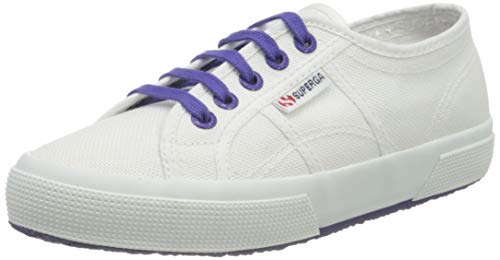 Superga Unisex 2750 COTCONTRASTU Gymnastikschuhe, Weiß (White/Violet Purple A0b), 36 EU von Superga