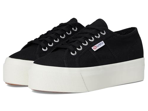 Superga Unisex-Erwachsene 2790 Plateau-Sneaker, Schwarz/F Avorio, 5.5 Women/5.5 Men von Superga