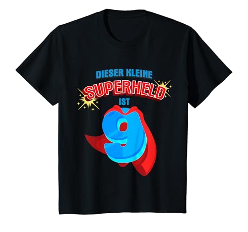Kinder 9. Geburtstag Shirt Held Superheld 9 Jahre T-Shirt von Superhelden 9 Jahre Tshirt Junge 9 Jahre Superheld