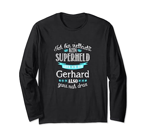 Herren Ich bin kein Superheld - ich bin Gerhard Langarmshirt von Superhelden Vornamen Geschenkideen