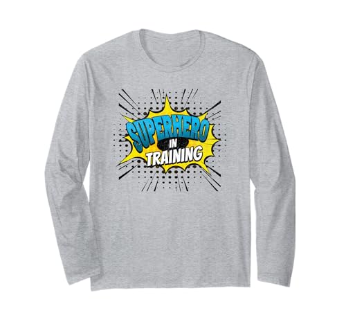 Superheld im Training, lustiges Comic-Stil für Kinder Langarmshirt Superheld im Training, lustiges Comic-Stil für Kinder Langarmshirt von Superhero Kids Training Comic Style