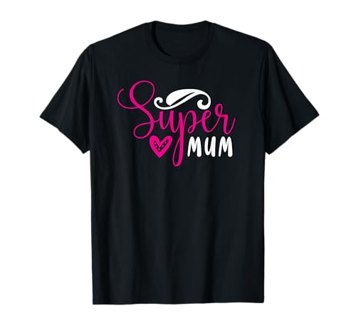 Pink Hearts Beste Mama ist meine Supermum T-Shirt von Superhero Mums