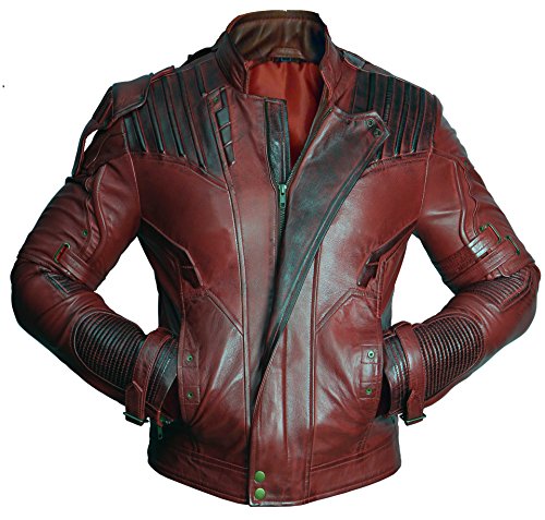 Guardians of The Galaxy 2 Star Lord Chris Pratt Maroon Echtleder Jacke Gr. L, dunkelrot von Superior Leather Garments