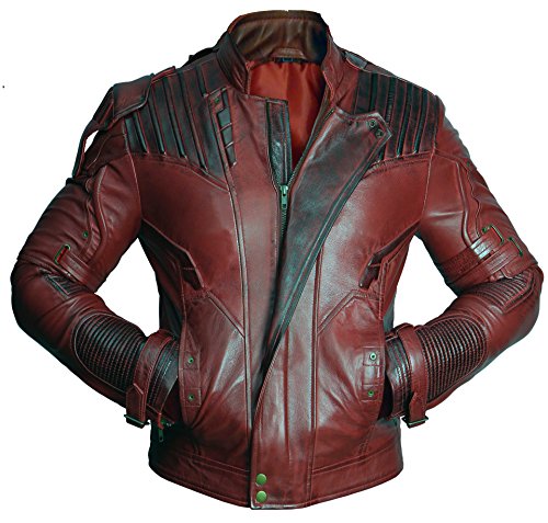 Superior Leather Garments Guardians Echtlederjacke Herren. Galaxy-Thema Burgunder Herrenjacke. Im Film-inspirierten Design von Superior Leather Garments