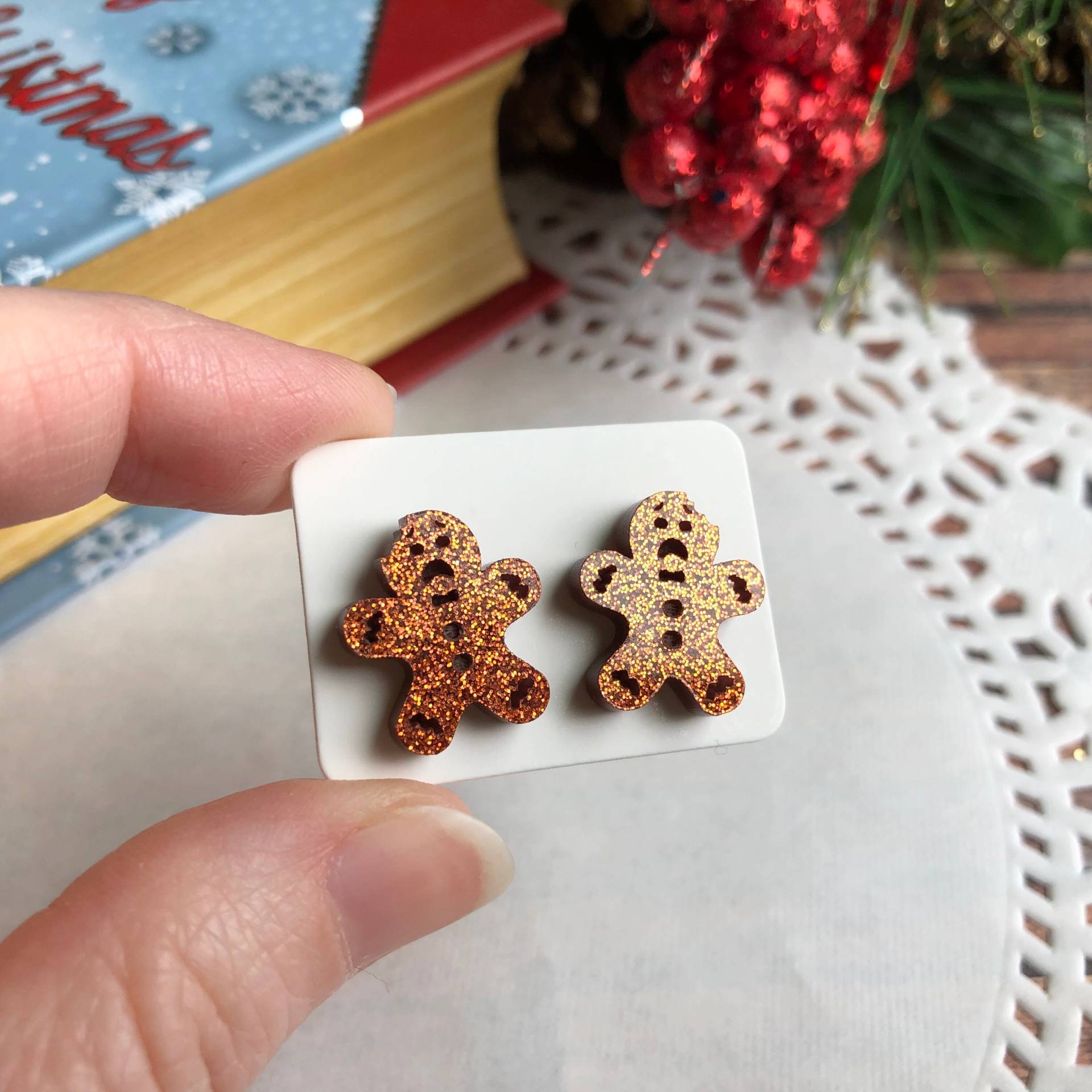 Lebkuchenohrstecker - Kunststoffohrstecker Weihnachtsohrstecker von Superluckydesigns