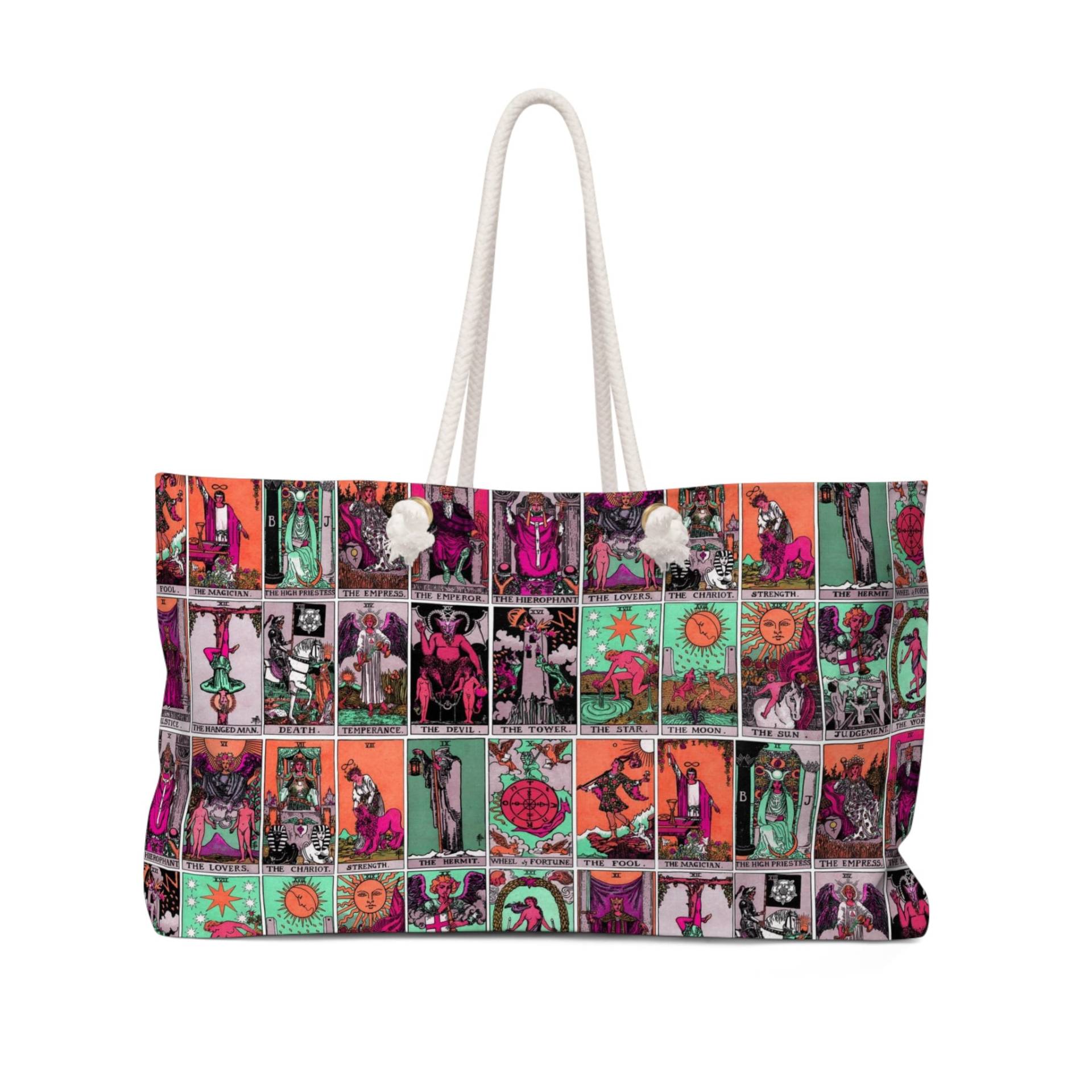Tarot Card Weekender Tasche - Traditionelle Rider Waite Smith Gepäck Schulter Reise Strandtragetasche von SuperlunarisTarot
