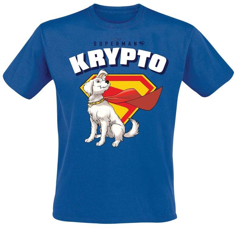 Superman 2025 - Superman Krypto Cape Flowing T-Shirt blau in XXL von Superman