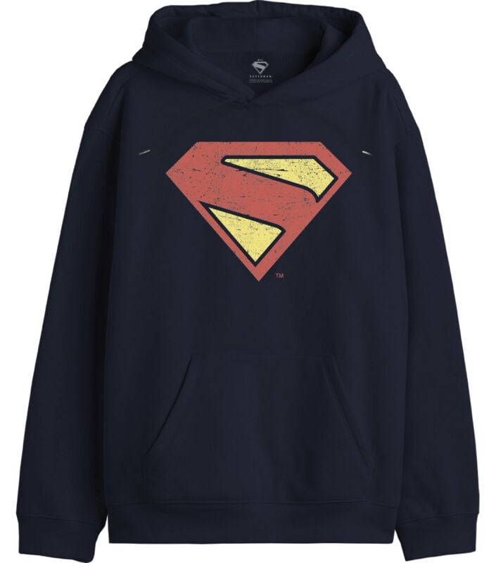 Superman - DC Comics Kapuzenpullover - Logo - Vintage - S bis XXL - für Männer - Größe XXL - navy  - Lizenzierter Fanartikel von Superman