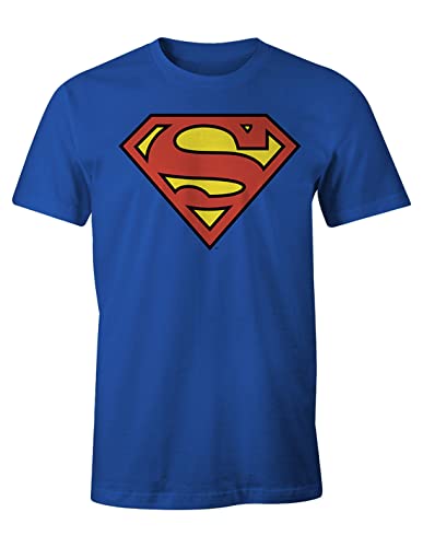 Superman Herren Logo Classique T-Shirt, Bleu (Cobalt), M von Superman