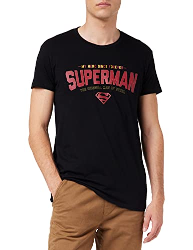 Superman Herren Mesupmsts100 T-Shirt, Schwarz, S von Superman