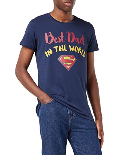 Superman Herren Mesupmsts101 T-Shirt, Marineblau, XL von Superman