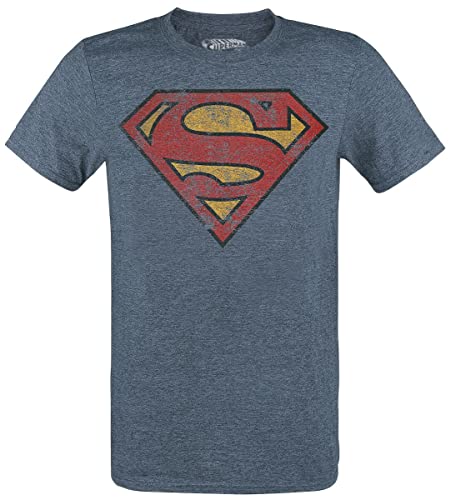 Superman Herren T-Shirt, Denim Mix, M von Superman