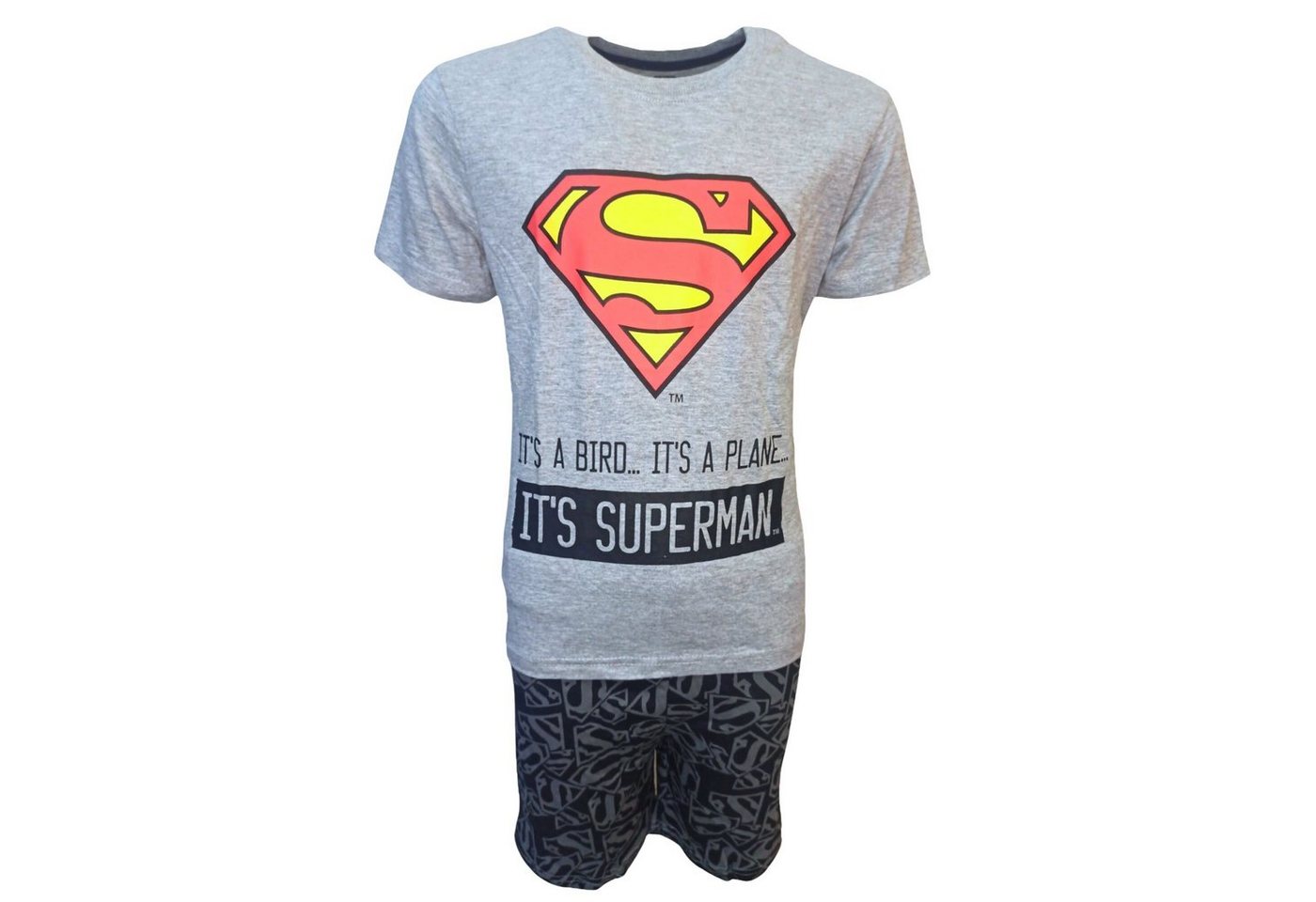 Superman Schlafanzug (2 tlg) Jungen Pyjama Set kurz Kinder Shorty Gr. 134-164 cm von Superman