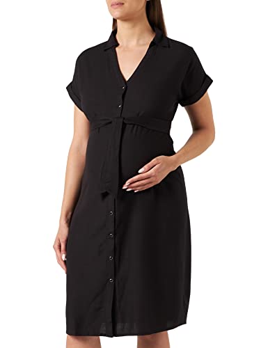 Supermom Damen Dress Hackberry Nursing Short Sleeve Kleid, Black - P090, 32 EU von Supermom