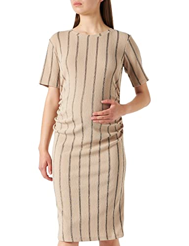 Supermom Damen Dress Short Sleeve Stripe Kleid, Oxford Tan-P875, L von Supermom