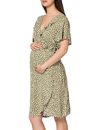Supermom Damen Dress nurs ss AOP Woven Flower Kleid, Olive Drab-P651, 38 von Supermom