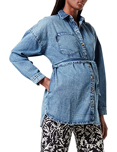 Supermom Damen Jacket Long Sleeve Denim Bluse, Acid Blue-P538, M von Supermom