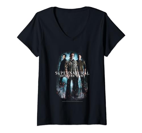 Damen Supernatural Group Castiel T-Shirt mit V-Ausschnitt von Supernatural