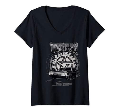 Damen Supernatural Winchester Bros T-Shirt mit V-Ausschnitt von Supernatural