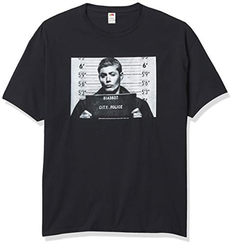 Supernatural Herren Dean Mugshot T-Shirt, schwarz, XL von Supernatural
