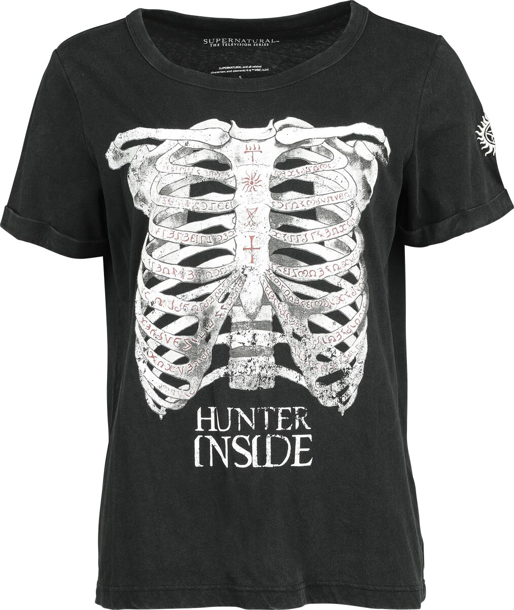 Supernatural T-Shirt - Hunter Inside - S bis XXL - für Damen - Größe M - dunkelgrau  - EMP exklusives Merchandise! von Supernatural