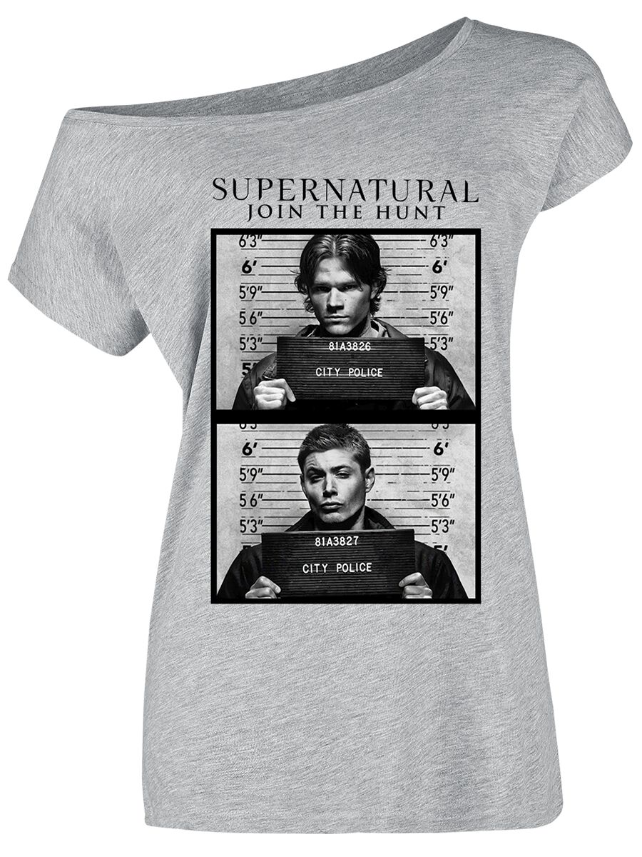 Supernatural T-Shirt - Prison - S bis XXL - für Damen - Größe XL - grau  - Lizenzierter Fanartikel von Supernatural