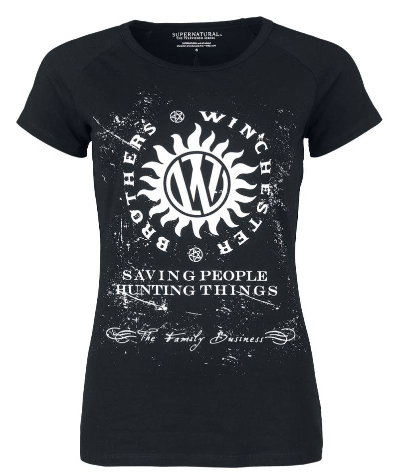 Supernatural T-Shirt - Saving People Hunting Things - XXL - für Damen - Größe XXL - schwarz  - EMP exklusives Merchandise! von Supernatural