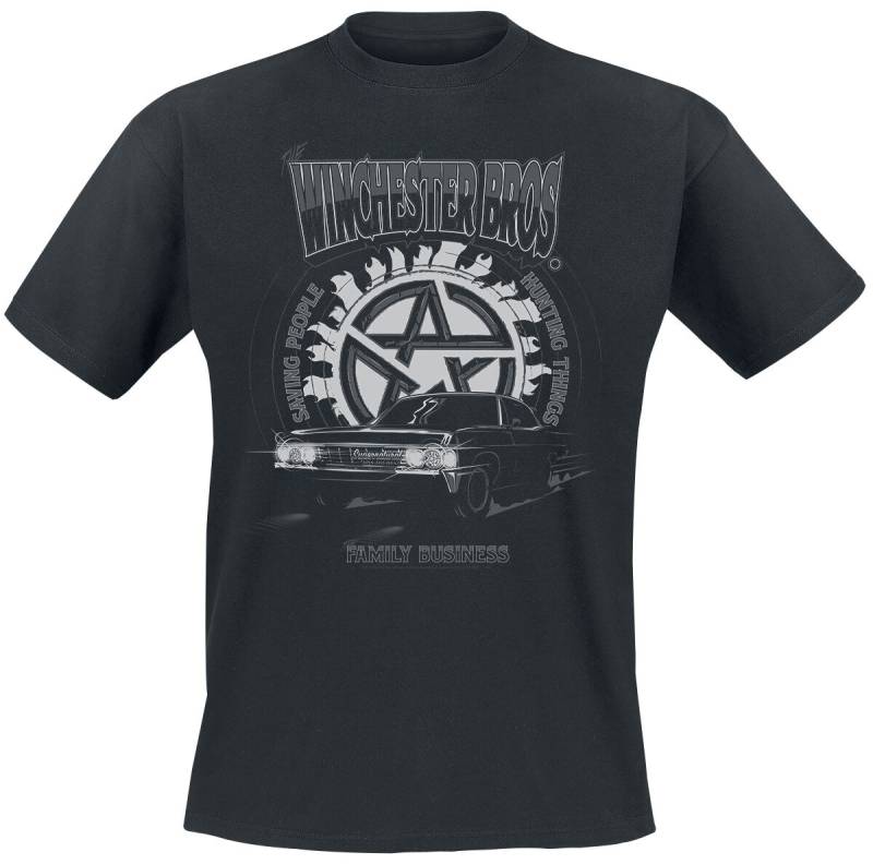 Supernatural T-Shirt - Winchester Bros - L bis 5XL - für Männer - Größe L - schwarz  - Lizenzierter Fanartikel von Supernatural