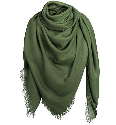 Superora Damen Halstuch Schultertuch Schal Scarf Stola Quadratischer Deckenschal mit Fransen 140 * 140cm von Superora