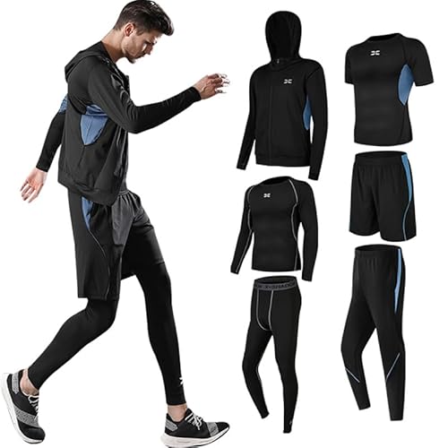 Superora 6 stück Fitness Bekleidungssets für Herren Workout-Kleidung Outfit Fitness Bekleidung Gym Outdoor von Superora
