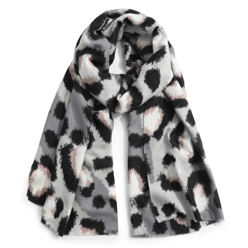 Superora Damen Schals Weiche Warm Stola Herbst Winter Gedruckt Langer Schal Scarf Leopard Gedrucktes Muster 190cm*65cm von Superora