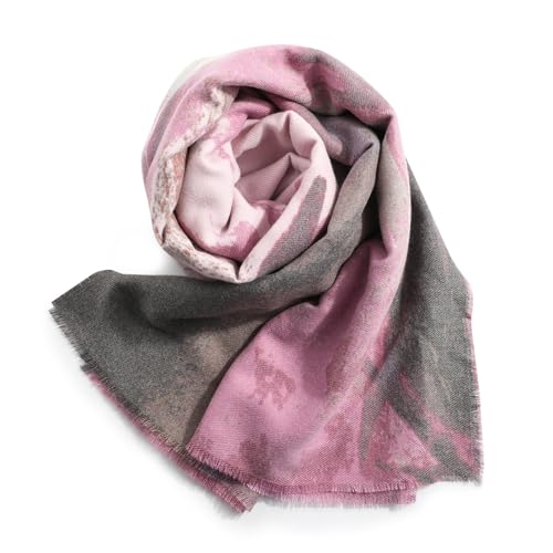 Superora Damen Schals Weiche Warm Stola Herbst Winter Gedruckt Langer Schal Scarf Print Multicolour Farbverlauf Pastellfarbenes Muster 190cm*65cm von Superora