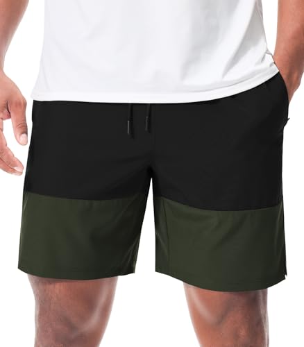 Superora Herren Freizeitshorts in zweifarbigem Design – Leicht, schnelltrocknend Sportshorts mit 3 Reißverschlusstaschen von Superora