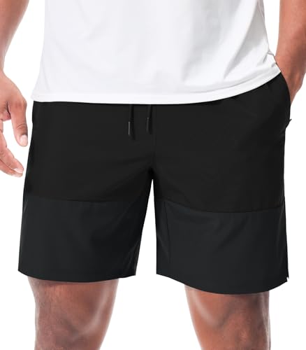 Superora Herren Freizeitshorts in zweifarbigem Design – Leicht, schnelltrocknend Sportshorts mit 3 Reißverschlusstaschen von Superora