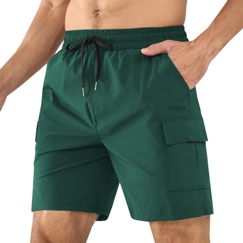 Superora Herren Hosen Cargo Wandershorts Atmungsaktiv Schnell Trocken Klassische Entspannte Passform Stretch für Freizeit,Sport,Casual,Utility Work Shorts mit Mehreren Taschen von Superora