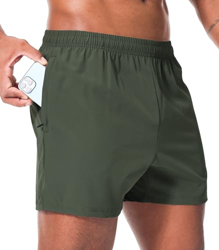 Superora Herren Laufshorts Schnelltrocknende,Komfortable und Stylische Sportshorts mit Wasserabweisend‌ Zip Hinterer Tasche‌ von Superora