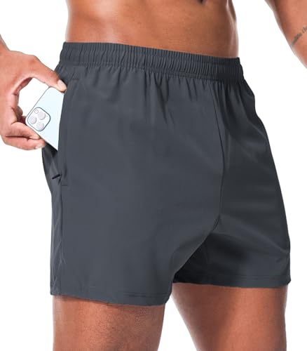 Superora Herren Laufshorts Schnelltrocknende,Komfortable und Stylische Sportshorts mit Wasserabweisend‌ Zip Hinterer Tasche‌ von Superora